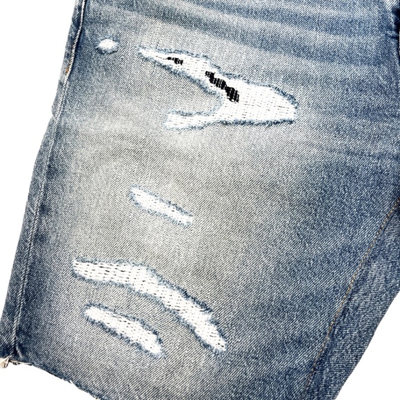 Lucky Brand Men’s Distressed Denim Cut Off Shorts 32 Patched Stitched - Picture 7 of 13